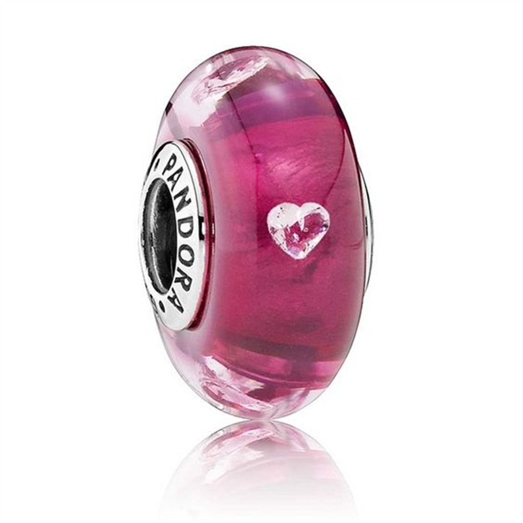 Pandora Moments Cerise Murano Heart Charm