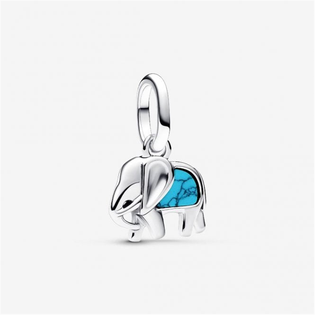 Pandora Turquoise-colored Elephant Mini Dangle Charm