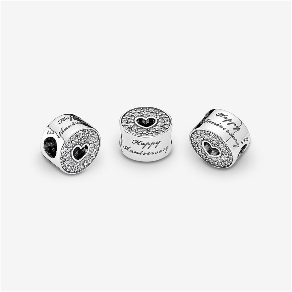 Pandora Moments Pavé And Heart Anniversary Charm