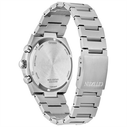 Citizen Eco-Drive Zenshin Chrono Silver Dial Super Titanium Bracelet