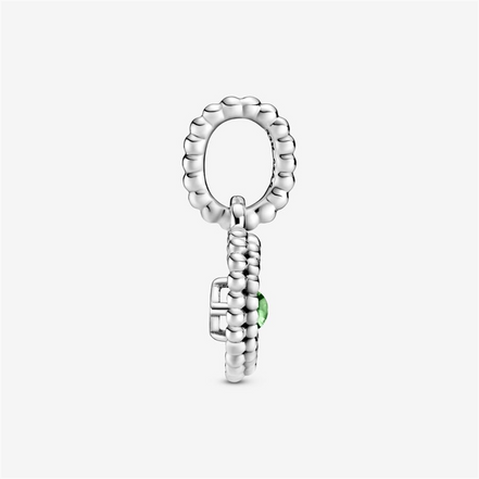Pandora Moments August Spring Green Beaded Heart Dangle Charm