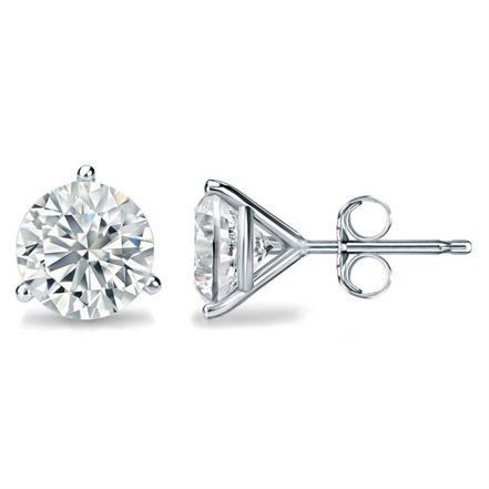 14K White Gold 2 CTW Lab Grown Solitaire Stud Earrings
