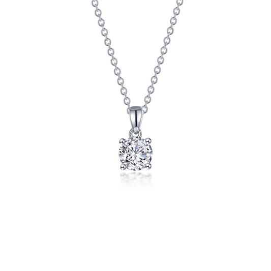 LaFonn 0.85 CTW Simulated Diamond 4 Prong Solitaire Necklace