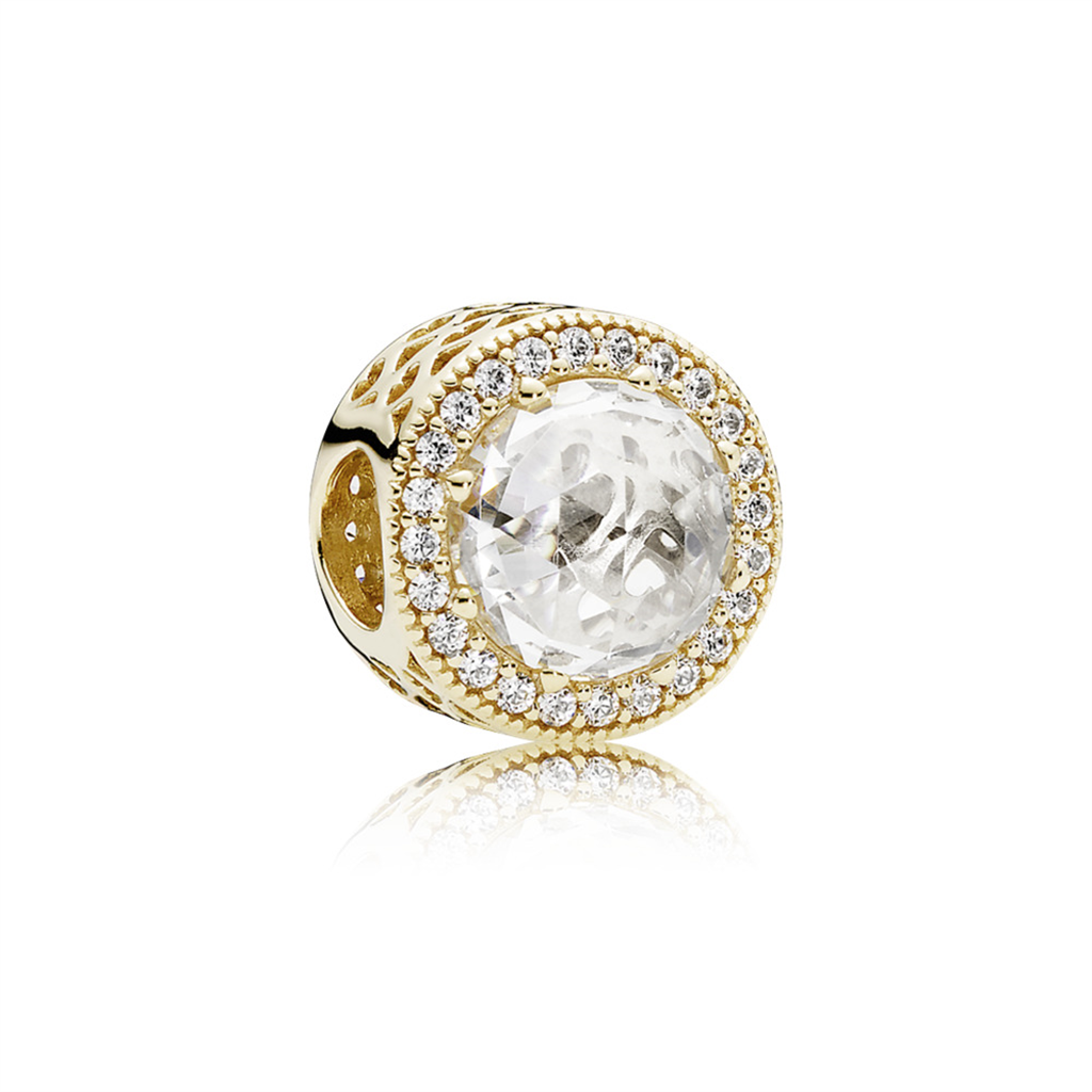 Pandora Timeless 14K Yellow Gold Radiant Hearts Charm