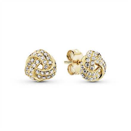 Pandora Timeless Gold Plated Shimmering Love Knot Earrings