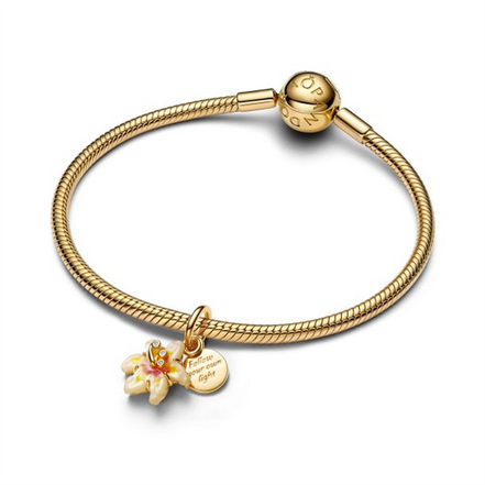 Pandora - Disney Tangled Sundrop Flower Glow-in-the-dark Gold-Plated Charm