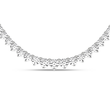 Revelation 14K White Gold And Graduated 10 CTW Lab Grown Diamond Tennis Necklace