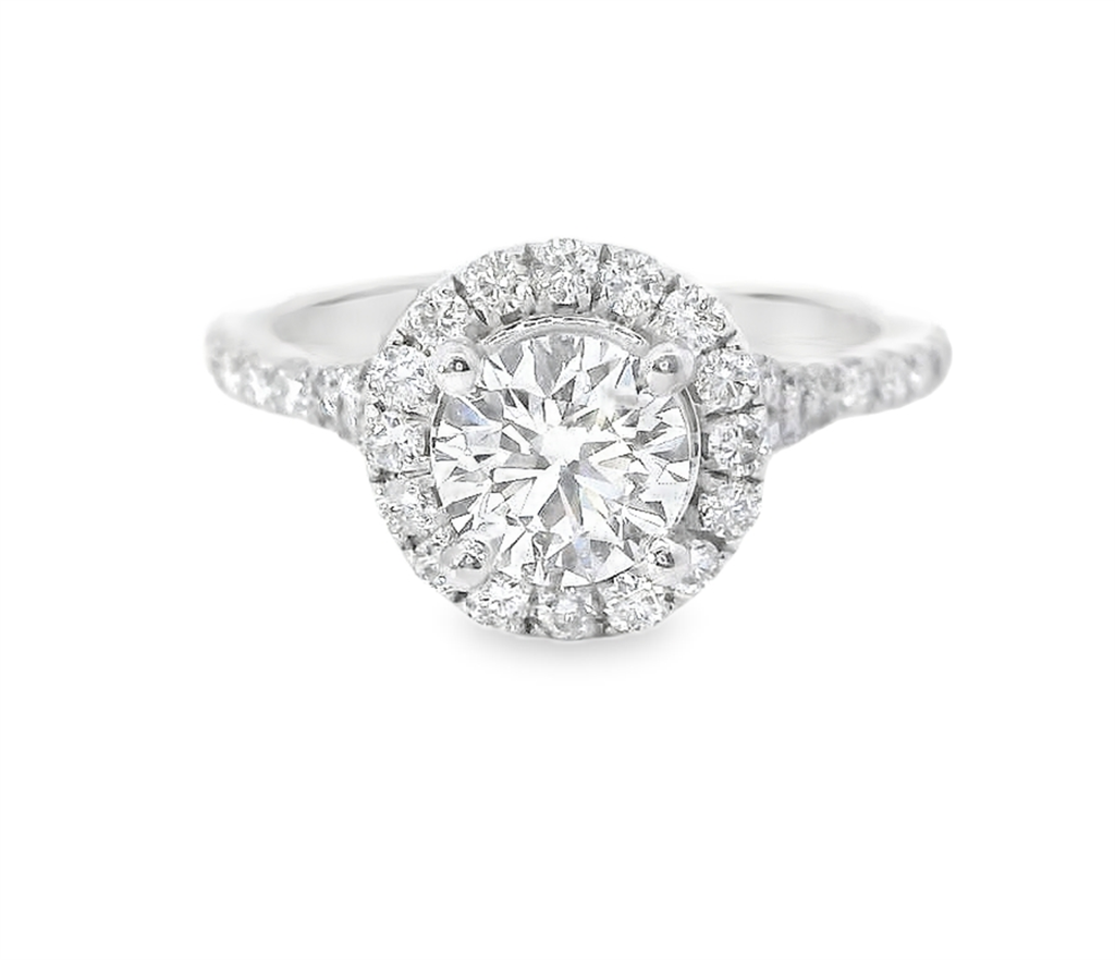 14K White Gold Diamond Split Shank Semi-Mount Engagement Ring