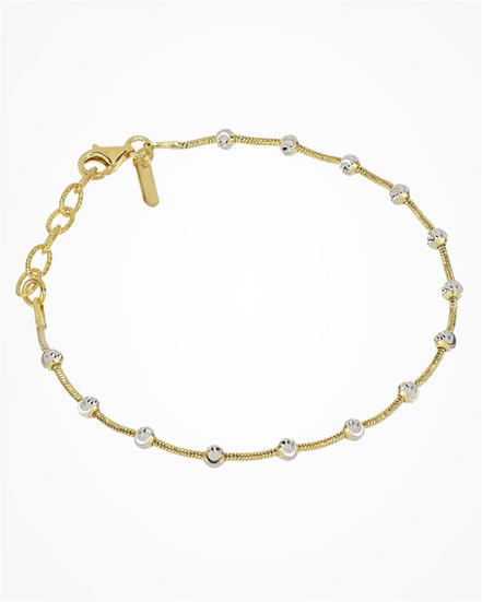 Desmos Sfera Two-Tone Gold And White Chain Bracelet 7.25"