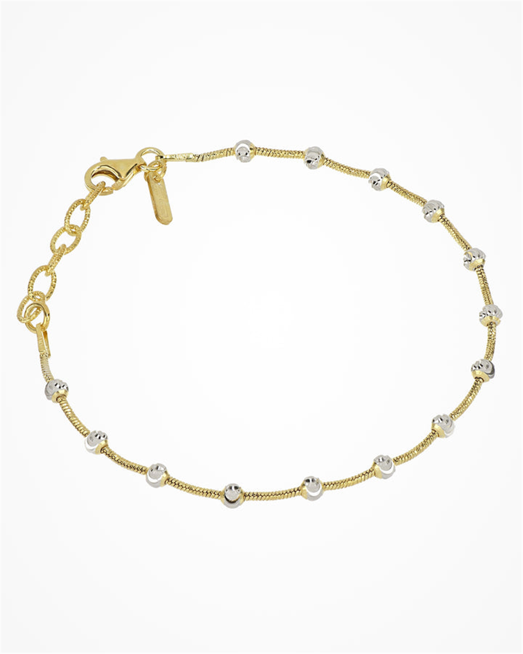 Desmos Sfera Two-Tone Gold And White Chain Bracelet 7.25