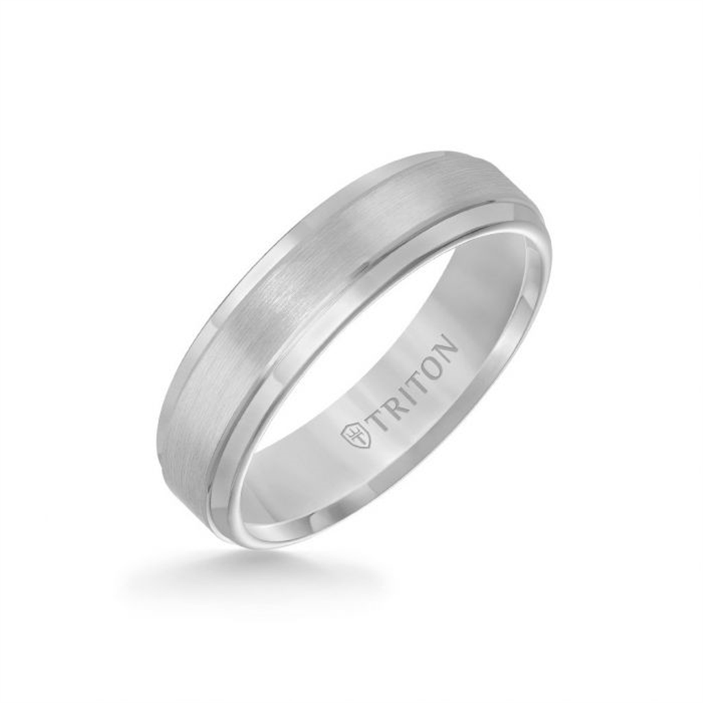 Triton White Tungsten Carbide Satin Finish Band