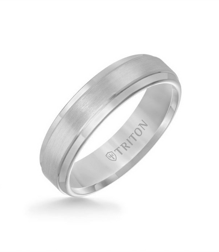Triton White Tungsten Carbide Satin Finish Band