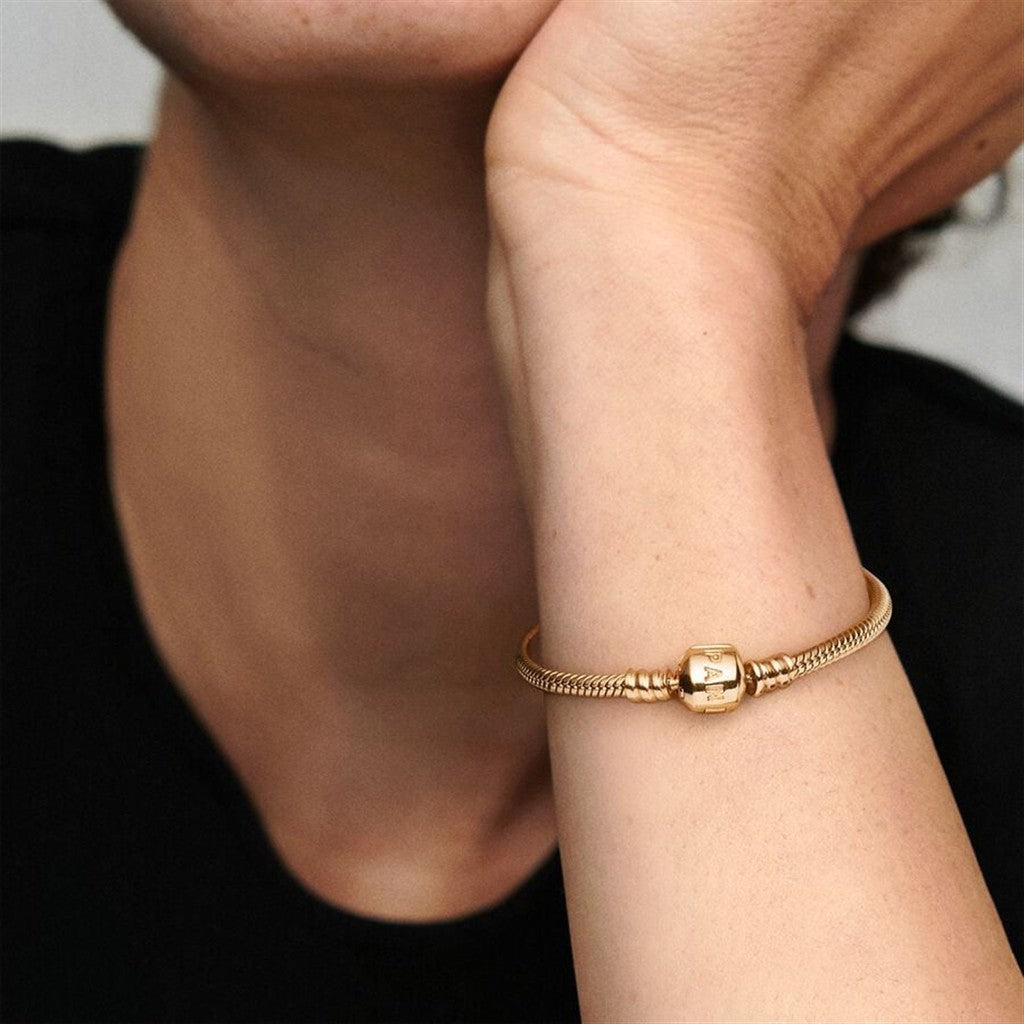 Pandora Moments 14K Yellow Gold Snake Chain Bracelet Size 20