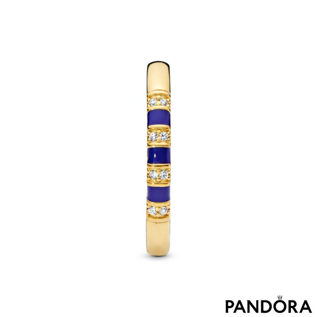 Pandora Timeless Exotic Stripes And Stones Ring Size 6