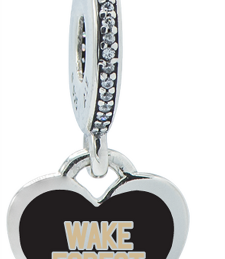 Pandora Wake Forest Dangle Heart Logo Charm