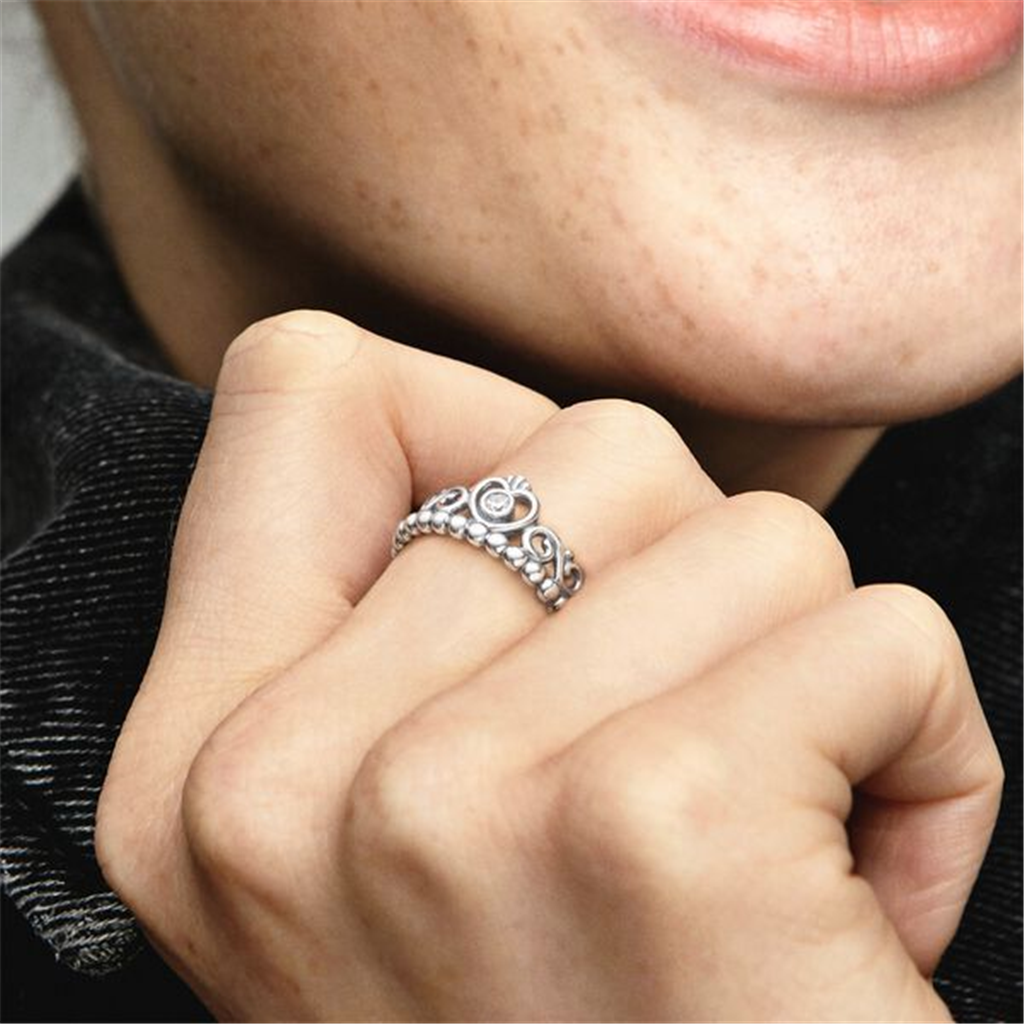 Pandora Moments Princess Tiara Crown Ring Size 6