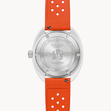 Bulova Snorkel Clownfish White Dial Oranage Rubber Strap Watch