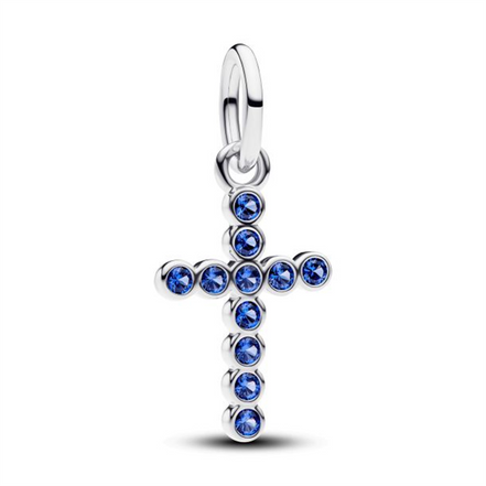 Pandora Stellar Blue Crystal Cross Dangle Charm