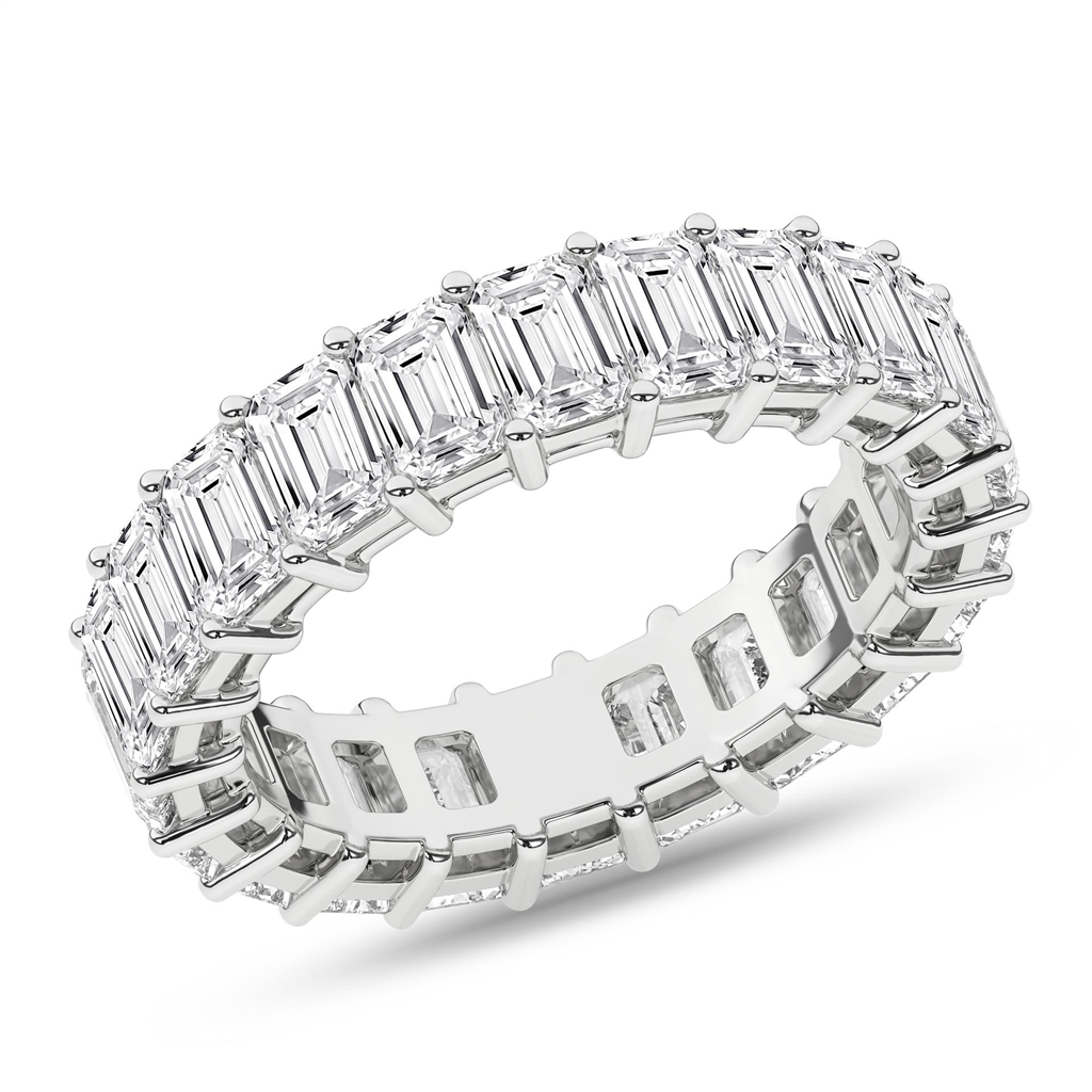 Revelation 14K White Gold 5.5 CTW Emerald Cut Lab Grown Wedding Band
