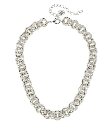 Susan Shaw Silver Double Link Chain Necklace