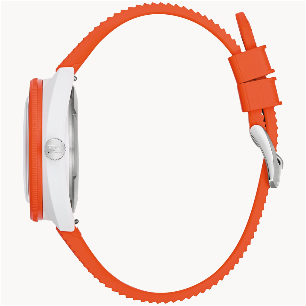 Bulova Snorkel Clownfish White Dial Oranage Rubber Strap Watch