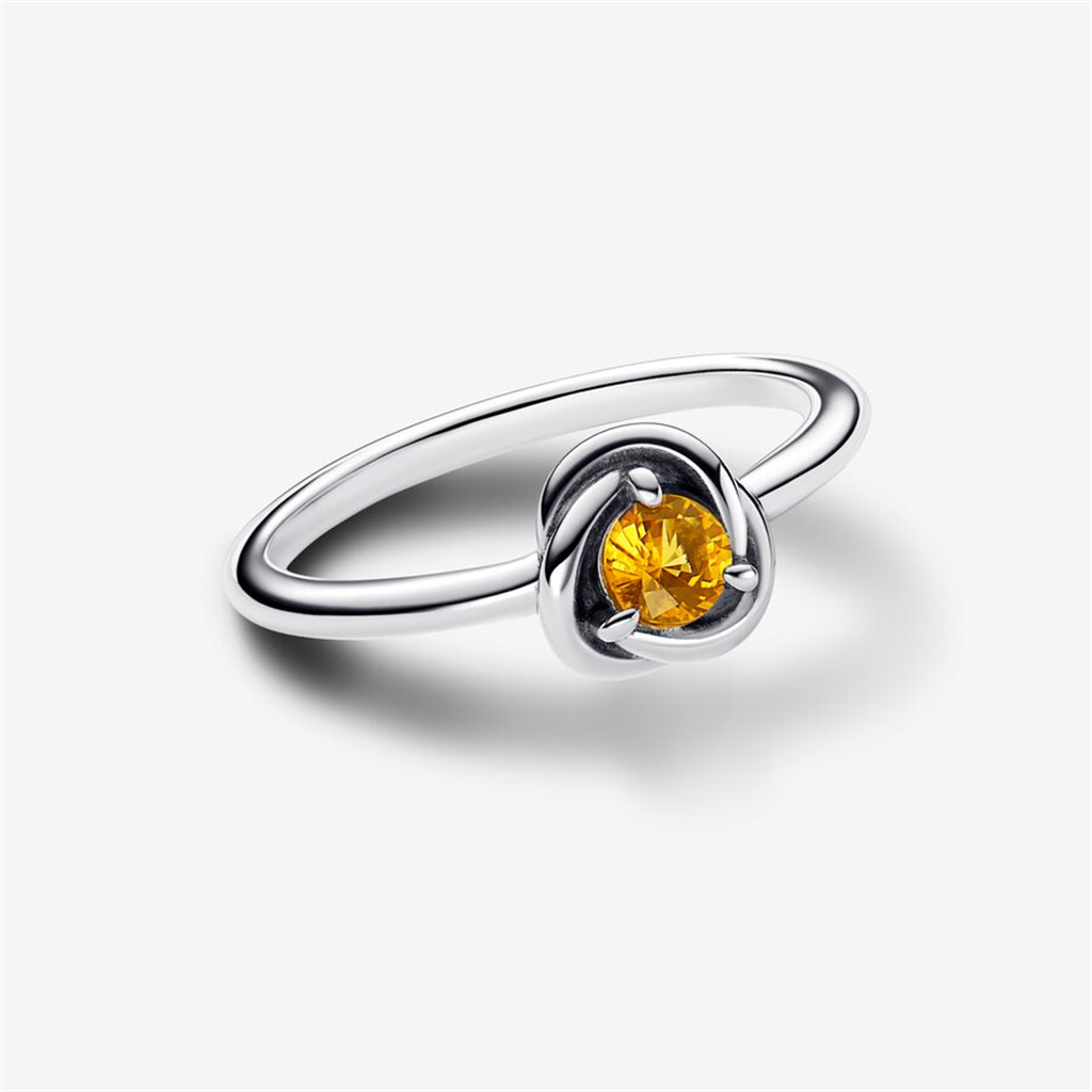 Pandora Moments November Honey Eternity Circle Ring Size 7.5