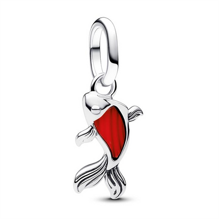 Pandora Red Murano Glass Koi Fish Mini Dangle Charm