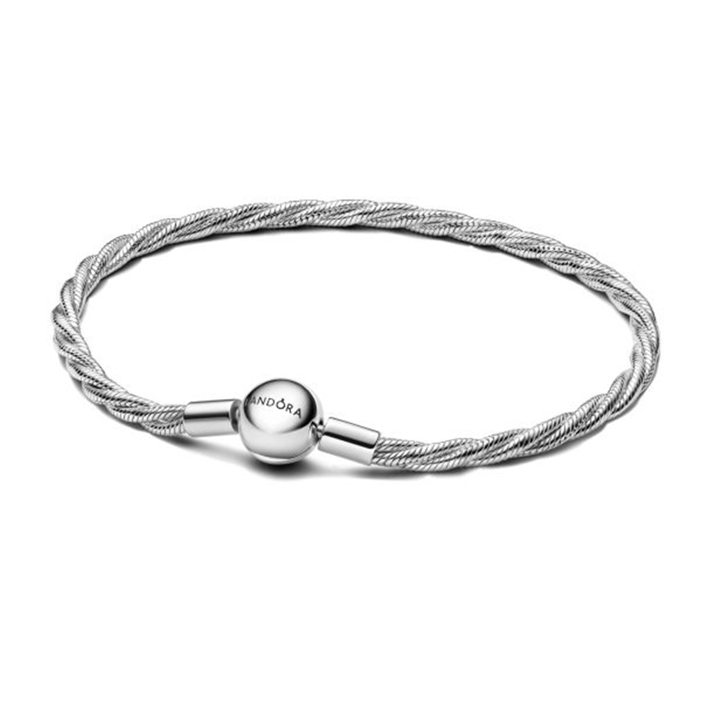 Pandora Moments Round Pandora Clasp Twisted Snake Chain Size 19