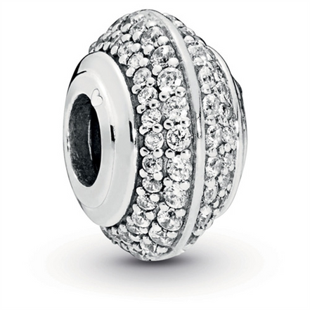 Sterling Silver Sparkling Pave Spacer