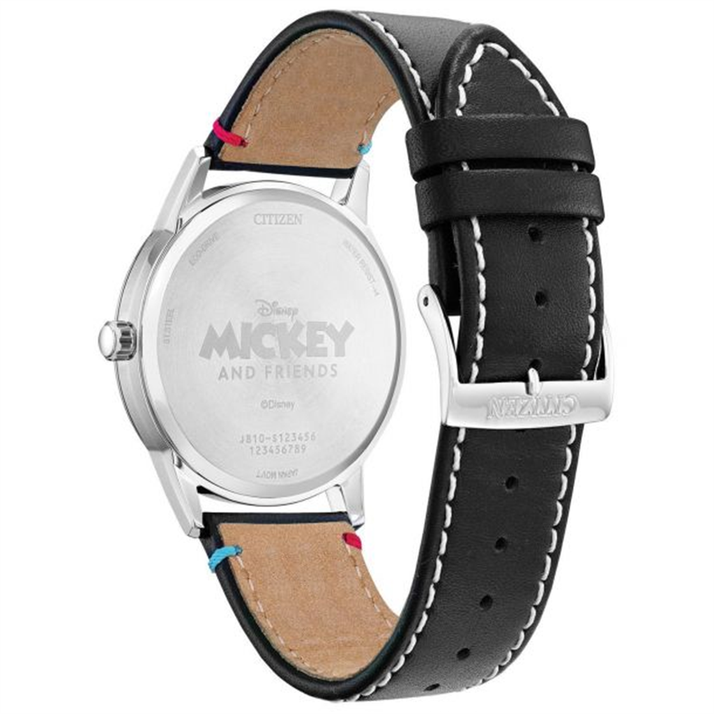 Citizen Eco-Drive Disney Mickey Mouse and Friends Sensational Six Leather Strap Watch