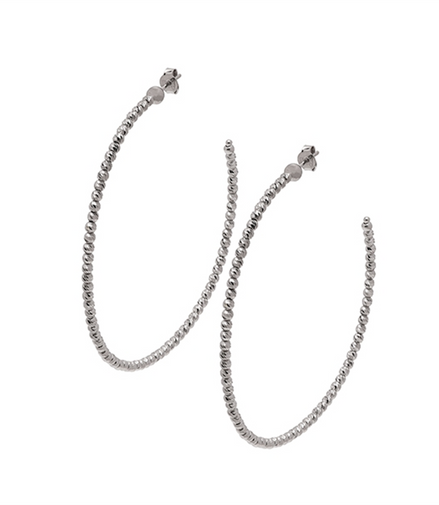 Desmos Slash Diamond-Cut Hoop Earrings