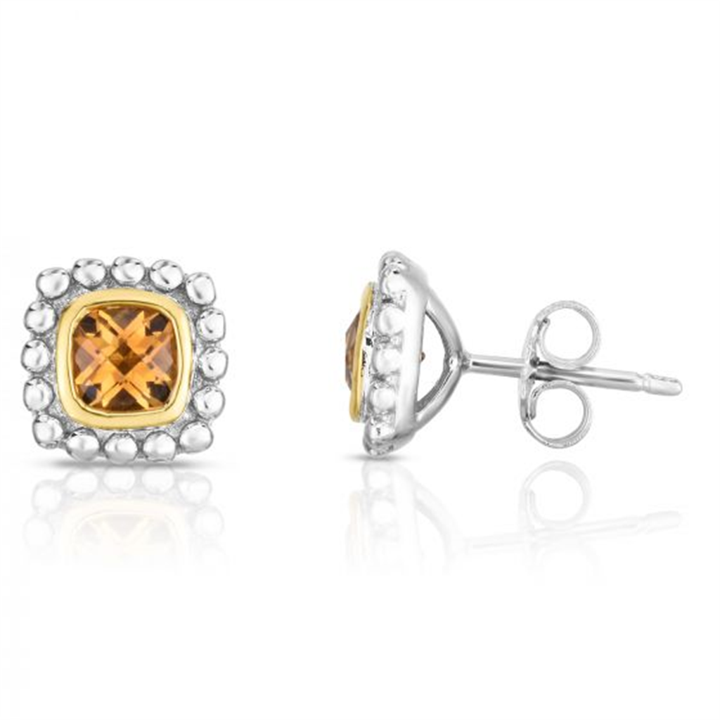 Citrine Popcorn Post Earrings