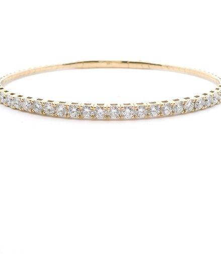 14K Yellow Gold 3 CTW Lab Grown Diamond Flexi Bangle Bracelet