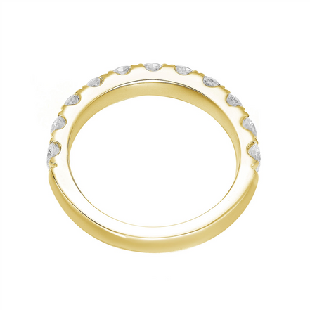 14K Yellow Gold Round Natural Diamond Band