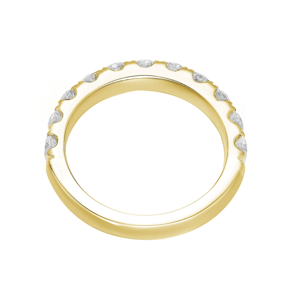 14K Yellow Gold Round Natural Diamond Band