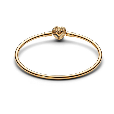 Pandora Radiating Heart Clasp Bangle Size 19