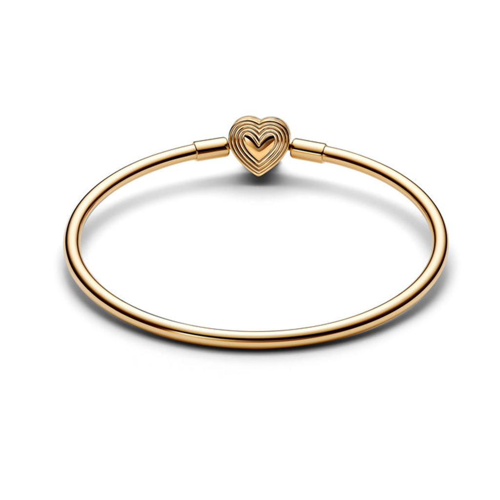 Pandora Radiating Heart Clasp Bangle Size 19
