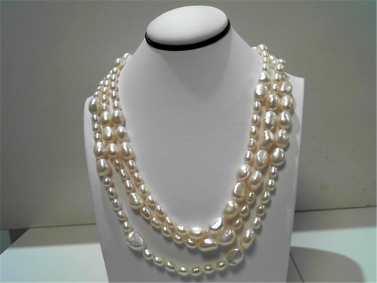 Imperial Pearl Sterling Silver And Freshwater Cultured Pearl 3 Strand Necklace
