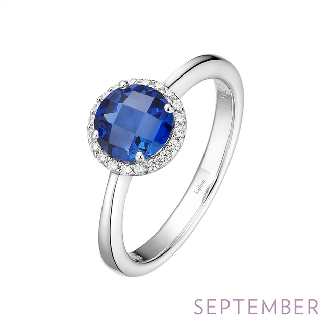Lafonn 1.05 CTW Simulated Diamond And Lab Grown Sapphire September Birthstone Ring Size 7