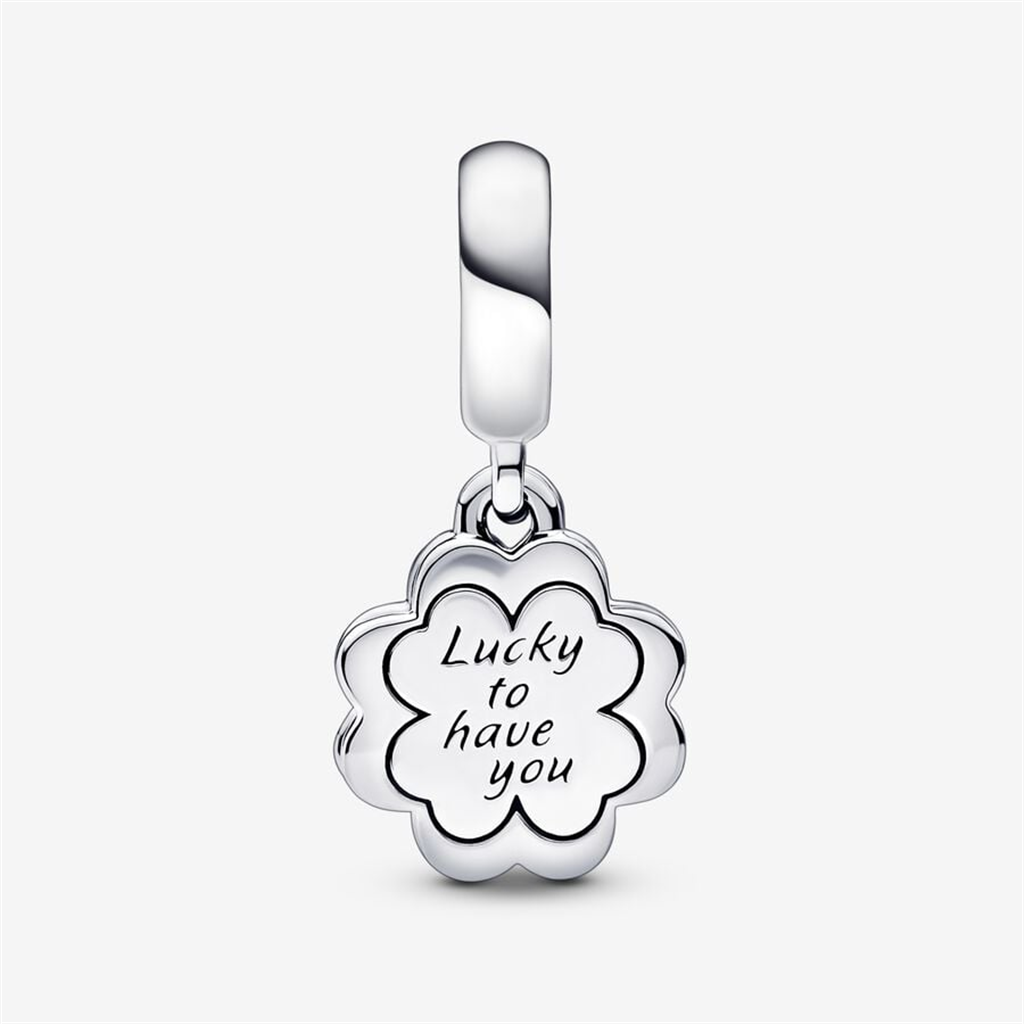 Pandora Moments Four-Leaf Clover Friendship Double Dangle Charm