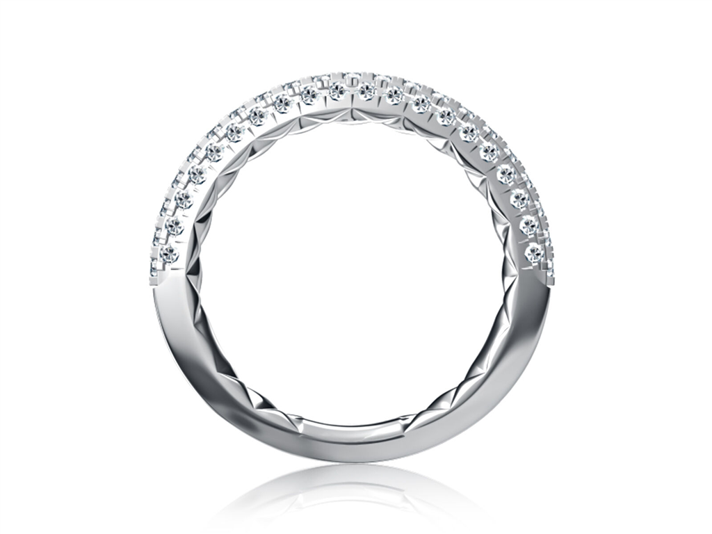 A.JAFFE 14K White Gold And 0.65 CTW Pave' Diamond Band