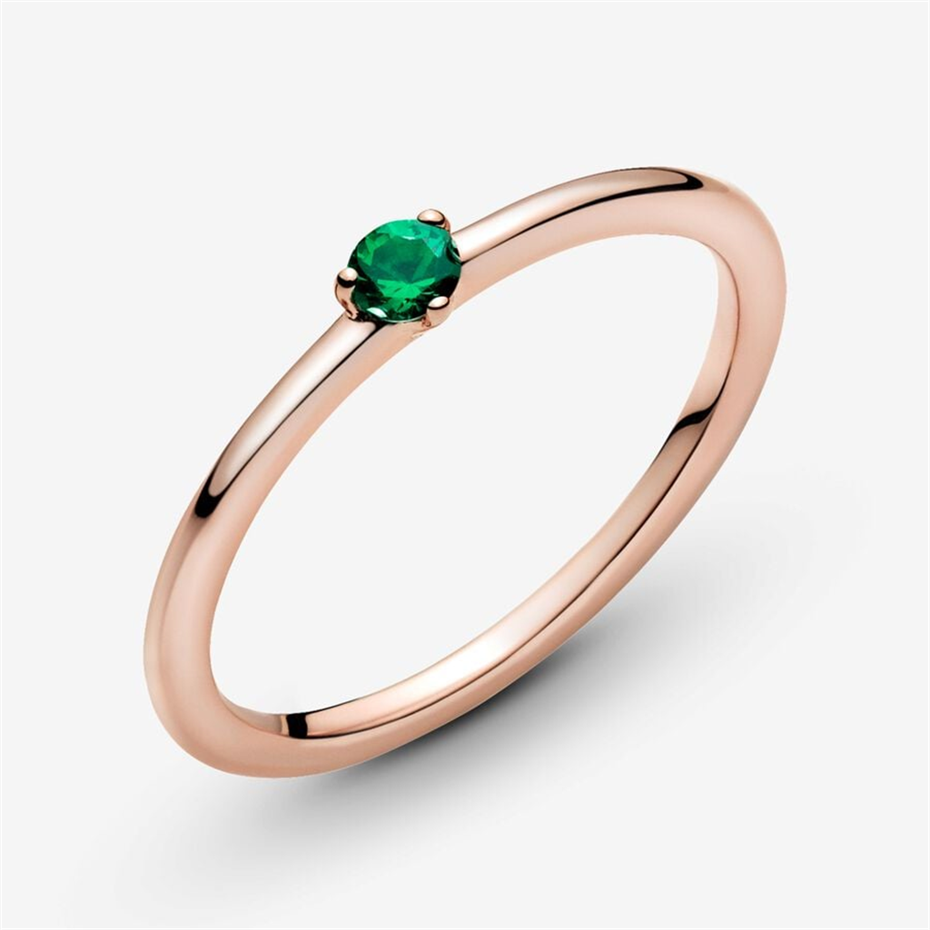 Pandora Timeless Green Solitaire Ring Size 7