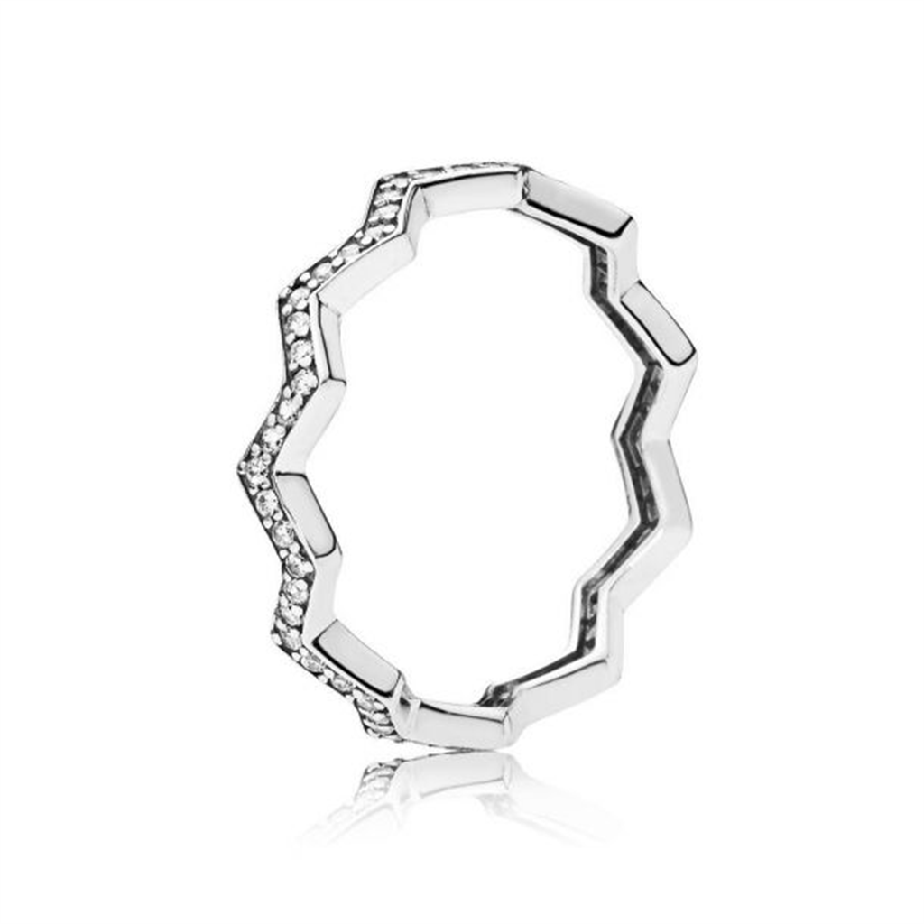 Pandora Timeless Shimmering Zigzag Ring Size 7.5