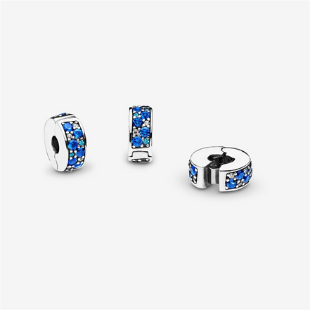 Pandora Moments Blue Pavé Clip Charm