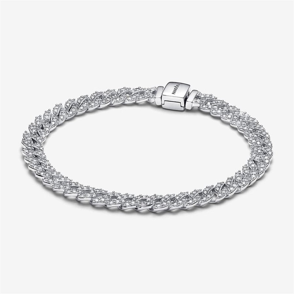 Pandora Timeless Silver Pavé Chain Bracelet Size 20