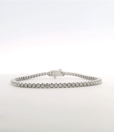 14K White Gold 2 CTW Diamond Tennis Bracelet