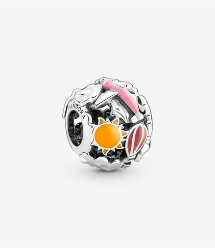 Pandora Moments "Fly Away With Me" Rainbow Sky And Travel Charm