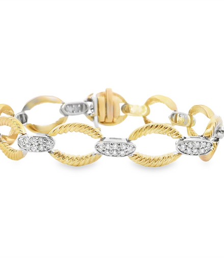 14k Two Toned 1.03 cttw Diamond Bracelet