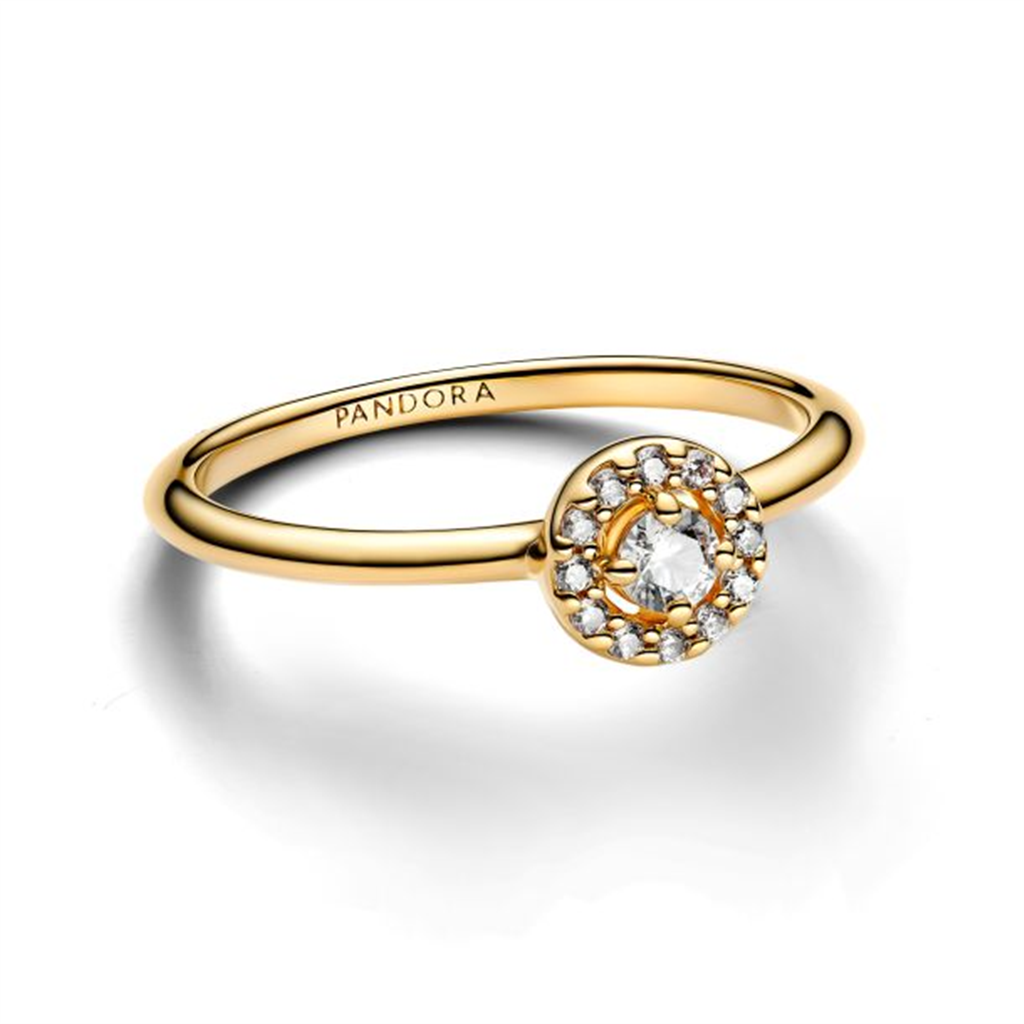 Pandora Timeless Round Pave Halo Ring Size 7
