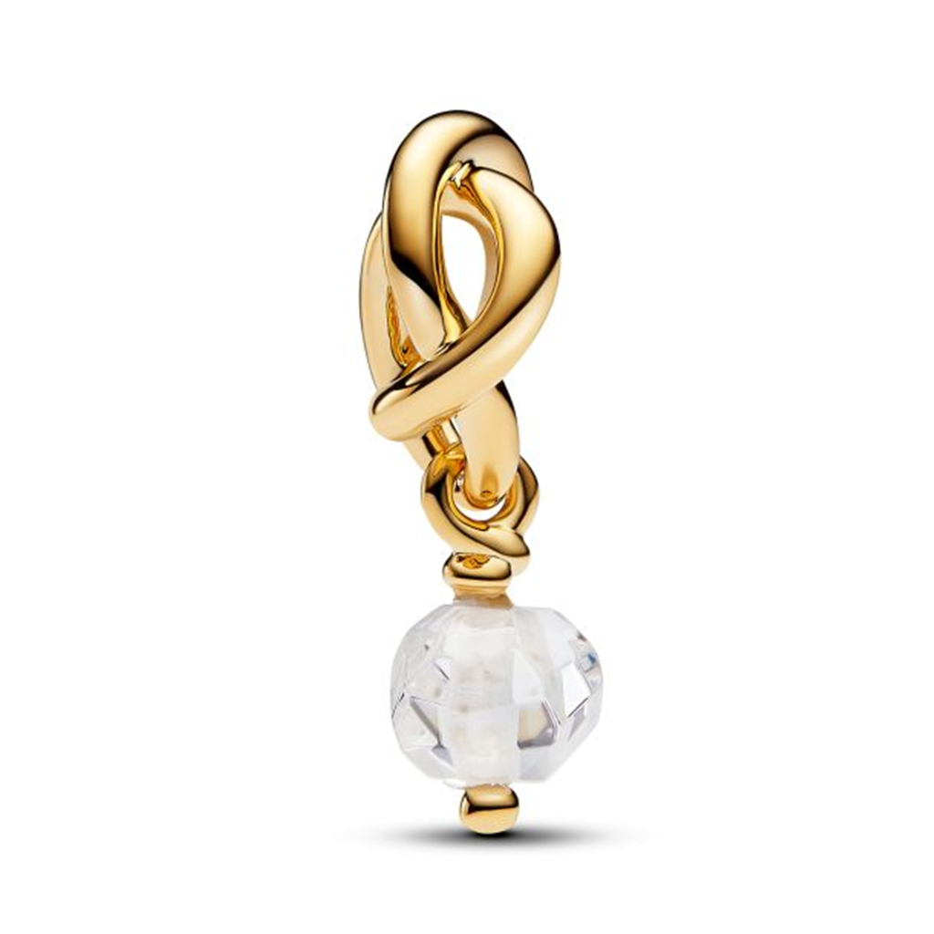 Pandora Moments April Faceted Clear Eternity Circle Dangle Charm